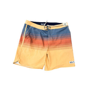 Men's Howler Bros Striped bruja Board Shorts Orange Blue size 38
